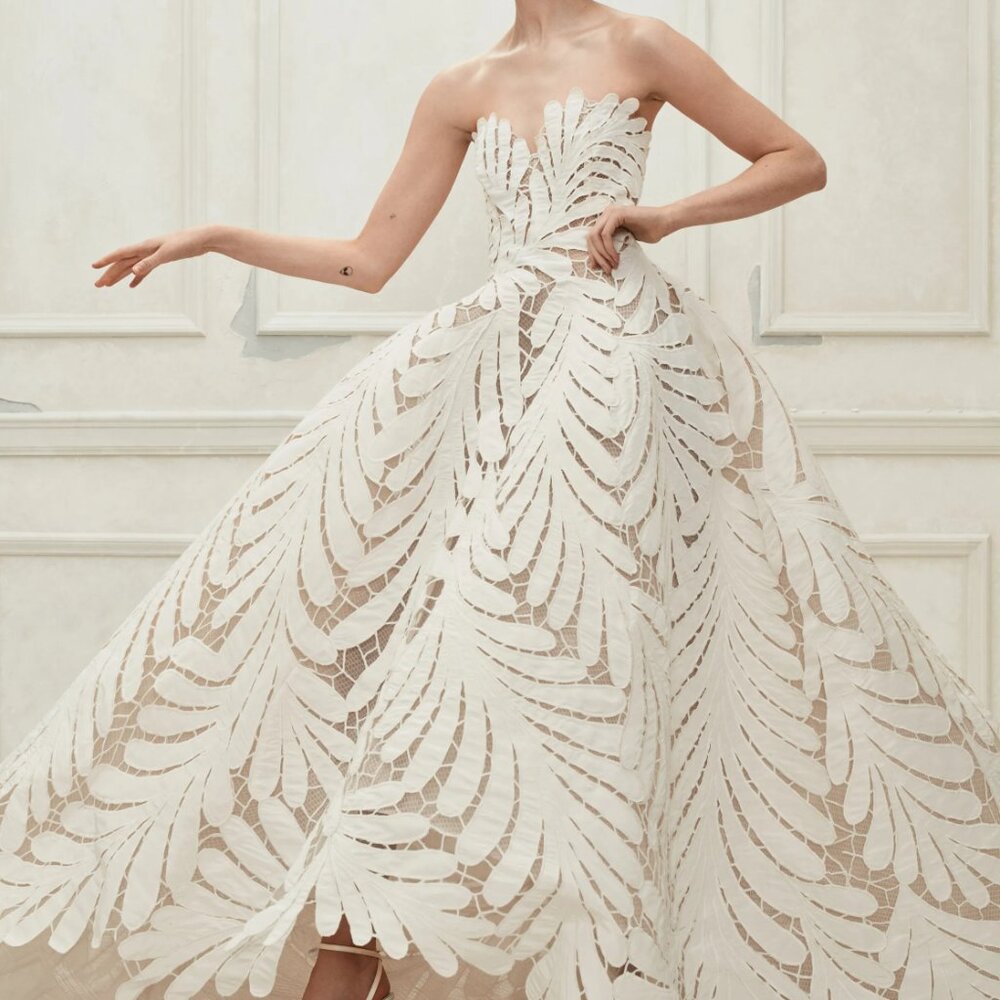 Oscar de la Renta Look 1 Fall 2019 Wedding Dress “fern gown” Sz 10 $20000 retail